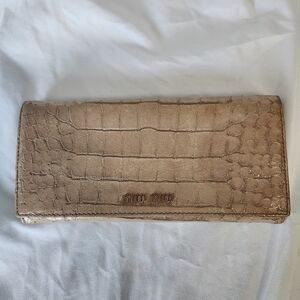 Miu Miu Croc-Embossed Tan Wallet